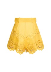 Zimmermann Pop Linen Embroidered Shorts