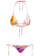 Zimmermann 'Raide' Multicolor Bikini with Floreal Print and Rings in Stretch Polyamide Woman