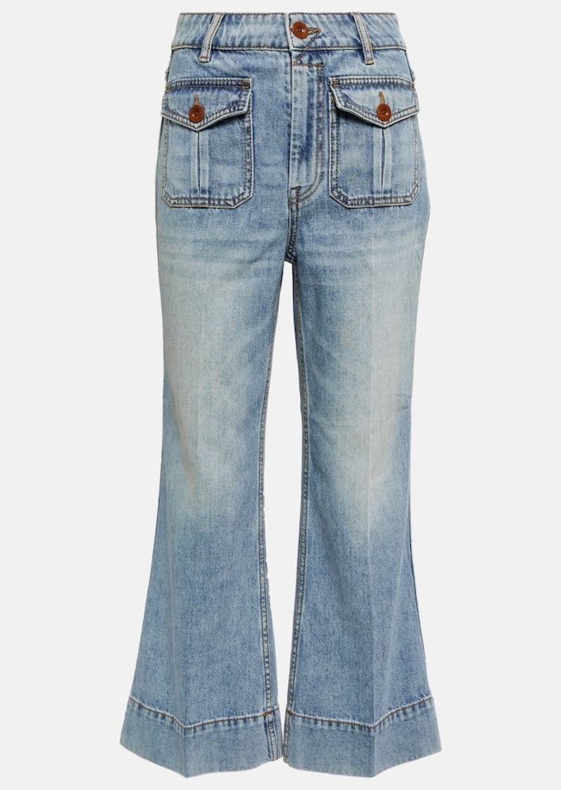 Zimmermann Raie cropped flared jeans