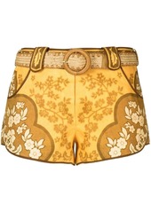 Zimmermann Raie floral-print linen mini shorts