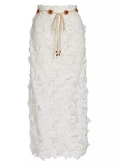 Zimmermann Raie Lace Flower Maxi Skirt