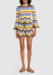 Zimmermann Raie Striped Cotton Knit Shorts