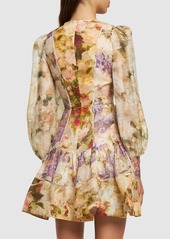 Zimmermann Sensory Printed Linen & Silk Mini Dress