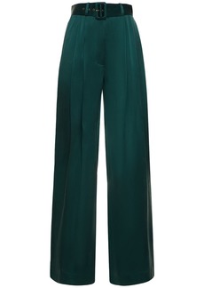 Zimmermann Silk Satin Tuck Pants