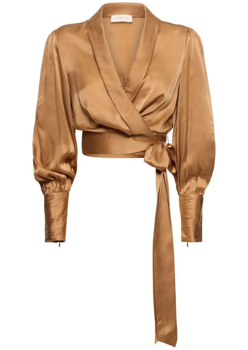 Zimmermann Silk Satin Wrap Top