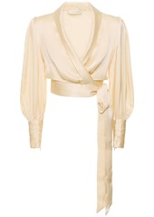 Zimmermann Silk Satin Wrap Top