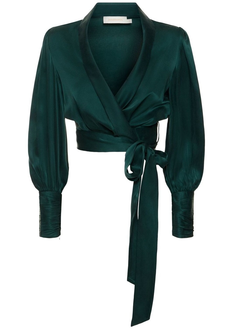 Zimmermann Silk Satin Wrap Top