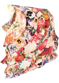 Zimmermann Spliced floral-print skirt