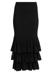 Zimmermann Story One Ruffled Knit Midi-Skirt