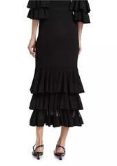 Zimmermann Story One Ruffled Knit Midi-Skirt