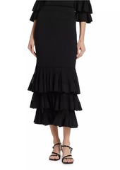 Zimmermann Story One Ruffled Knit Midi-Skirt