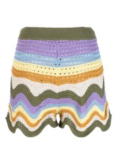 Zimmermann striped crochet shorts