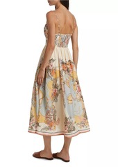 Zimmermann Tallow Linen Fit & Flare Midi-Dress