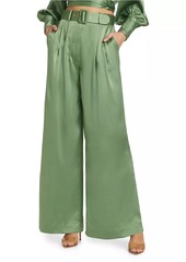 Zimmermann Tuck Wide-Leg Silk Pants