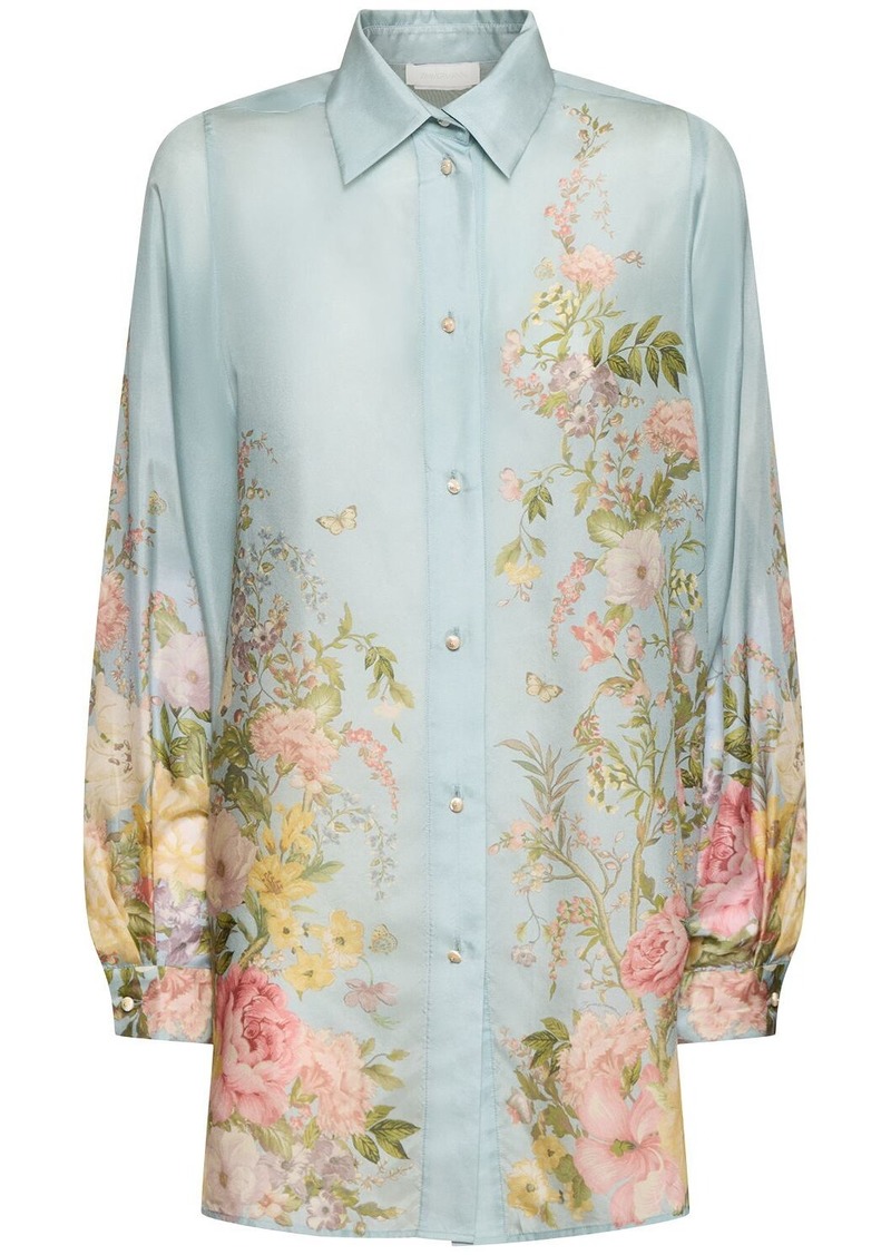 Zimmermann Waverly Printed Silk Relaxed Shirt