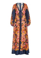 Zimmermann - Acadian Printed Silk Maxi Dress - Navy - 1 - Moda Operandi