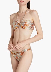 Zimmermann - Floral-print low-rise bikini briefs - Blue - 0