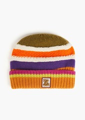 Zimmermann - Appliquéd striped merino wool-blend beanie - Orange - ONESIZE