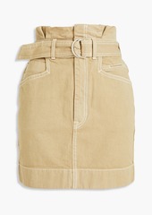 Zimmermann - Belted cotton-canvas mini skirt - Neutral - 0