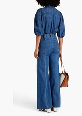 Zimmermann - Embroidered high-rise wide-leg jeans - Blue - 24