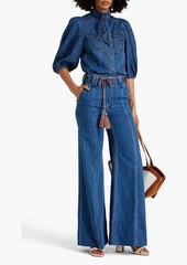 Zimmermann - Embroidered high-rise wide-leg jeans - Blue - 24