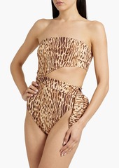Zimmermann - Bow-detailed leopard-print bandeau swimsuit - Animal print - 0