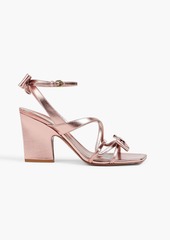 Zimmermann - Bow-embellished metallic leather sandals - Pink - EU 37