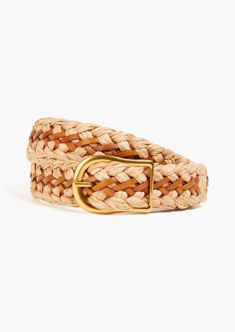 Zimmermann - Braided leather and faux raffia belt - Brown - XS/S