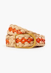 Zimmermann - Braided leather and faux raffia belt - Brown - XS/S