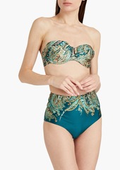 Zimmermann - Paisley-print high-rise bikini briefs - Blue - 0