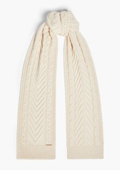 Zimmermann - Cable-knit merino wool and cashmere-blend scarf - White - OneSize