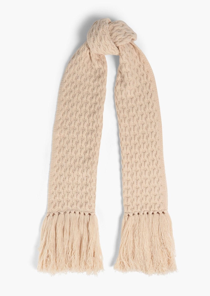 Zimmermann - Cable-knit wool and cashmere-blend scarf - Neutral - OneSize