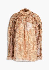Zimmermann - Candescent Waterfall printed silk-georgette blouse - Neutral - 00