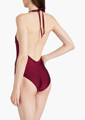 Zimmermann - Striped halterneck swimsuit - Burgundy - 0