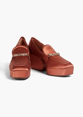 Zimmermann - Chain-embellished satin platform loafers - Metallic - EU 36