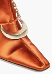 Zimmermann - Chain-trimmed satin knee boots - Metallic - EU 38