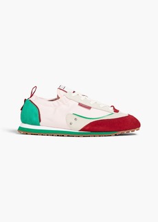 Zimmermann - Color-block twill and suede sneakers - Pink - EU 40