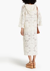 Zimmermann - Crochet-knit cotton hooded kaftan - White - S/M