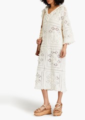 Zimmermann - Crochet-knit cotton hooded kaftan - White - S/M