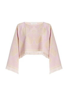 Zimmermann - Cropped Cotton Terry Top - Pink - 0 - Moda Operandi