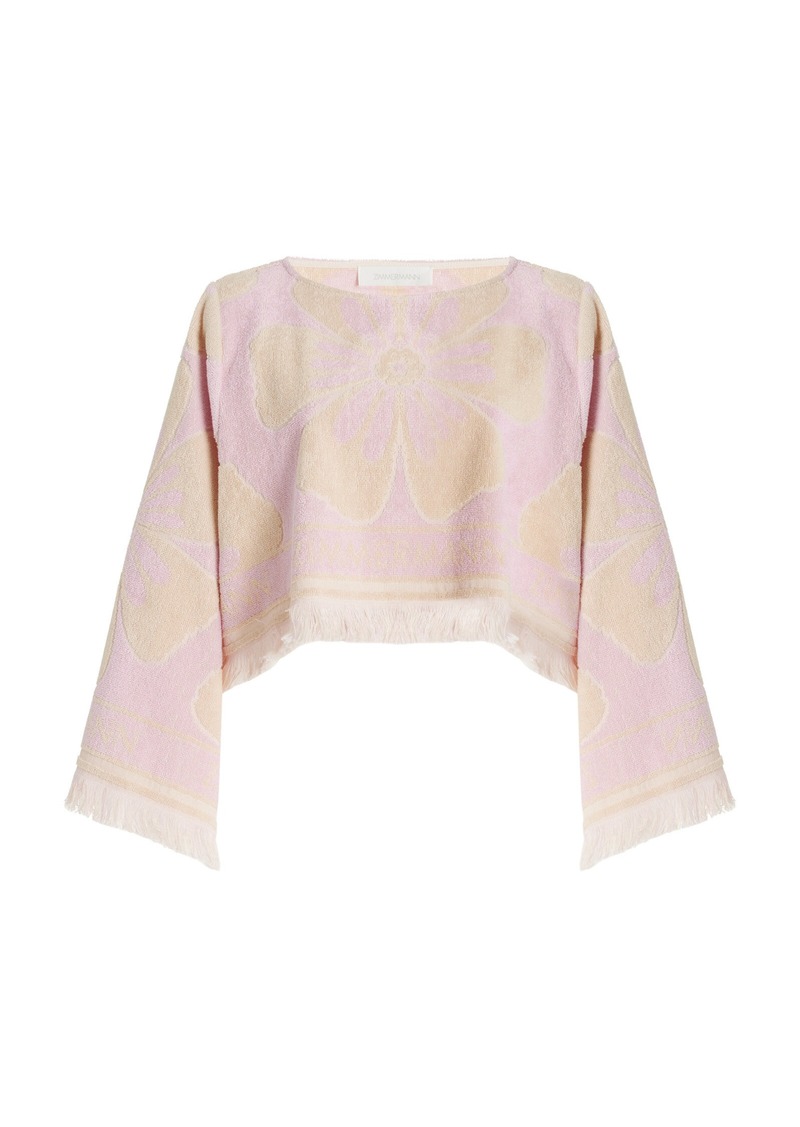 Zimmermann - Cropped Cotton Terry Top - Pink - 2 - Moda Operandi