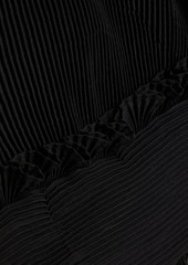 Zimmermann - Cropped ruffled plissé-organza top - Black - 0
