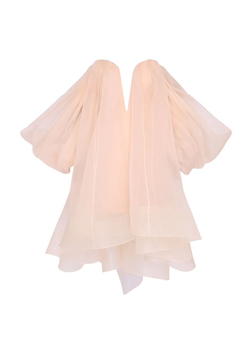 Zimmermann - Crush Strapless Silk Mini Dress - Light Pink - 0 - Moda Operandi