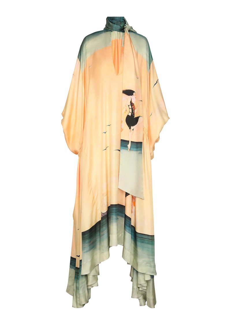 Zimmermann - Eden Billow Printed Silk Satin Gown - Multi - M - Moda Operandi