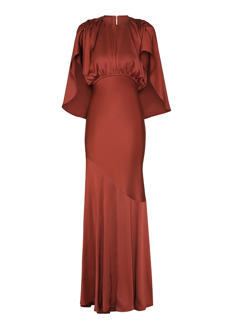 Zimmermann - Eden Draped Satin Maxi Dress - Red - 0 - Moda Operandi