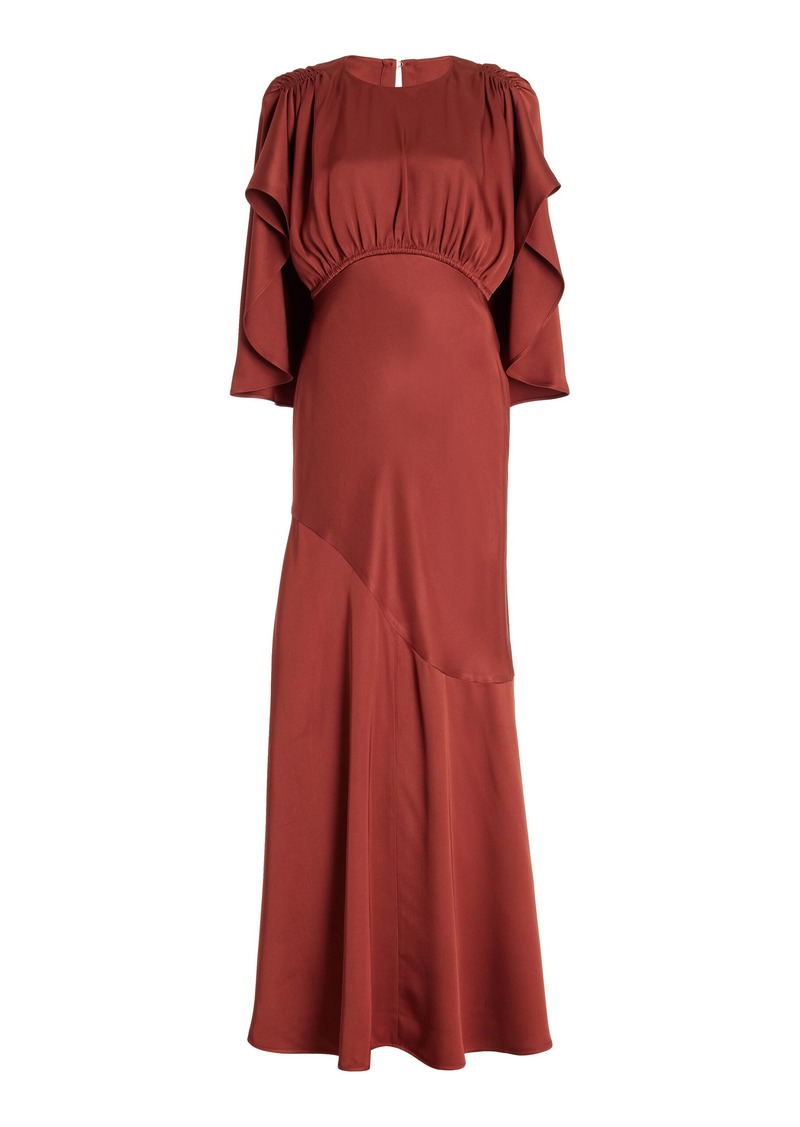 Zimmermann - Eden Draped Satin Maxi Dress - Red - 0 - Moda Operandi