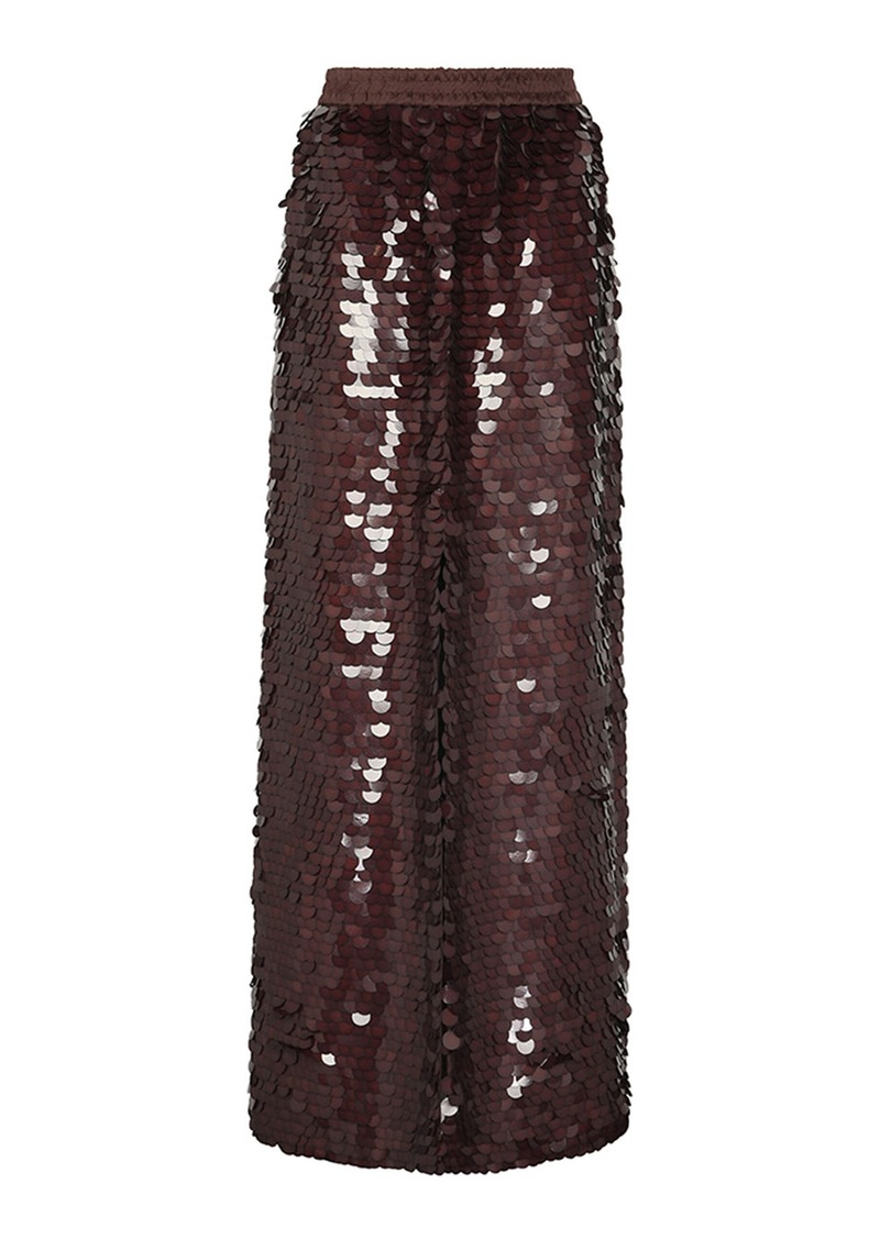 Zimmermann - Eden Sequined Silk Maxi Skirt - Burgundy - 4 - Moda Operandi