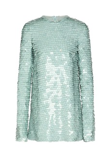 Zimmermann - Eden Sequined Silk Mini Dress - Blue - 1 - Moda Operandi