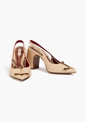 Zimmermann - Embellished canvas slingback pumps - Neutral - EU 36