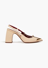 Zimmermann - Embellished canvas slingback pumps - Neutral - EU 36